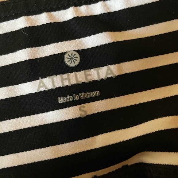 Athleta Capri Black/White Striped Leggings size S - Picture 3 of 3